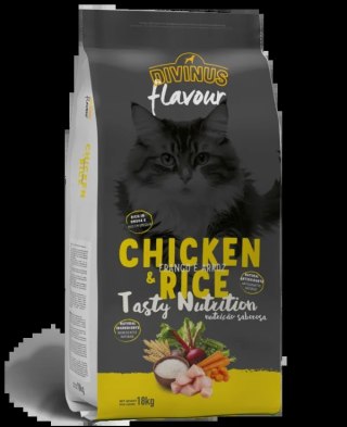 Divinus FLAVOUR CAT dla dorosłego kota - kurczak z ryżem 18 kg