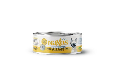 NAXOS CAT STERILIZED - kurczak i indyk - puszka dla kotów sterylizowanych 85g