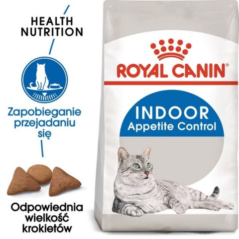 Royal Canin Indoor Appetite Control karma sucha dla kotów dorosłych przebywających w domu, domagających się jedzenia 400g