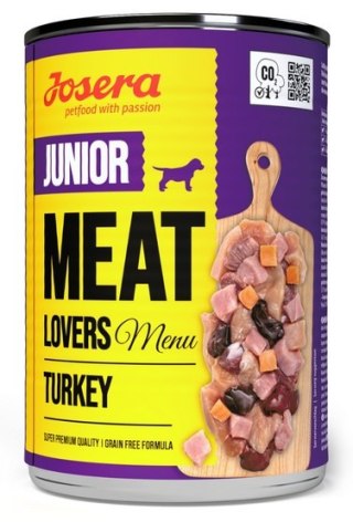 Josera Pies Meat Lovers Menu Junior Indyk puszka 400g