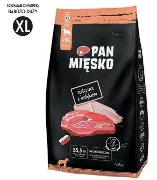 Pan Mięsko Karma sucha dla psa - cielęcina i indyk chrupki XL 9kg