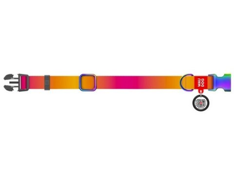 Collar WauDog Recycled Obroża nylonowa z QR-paszportem, gradient XL 25mm x 37-58cm pomarańczowy