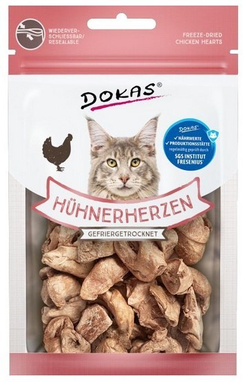 Dokas Kot LIO liofilizowane Serca drobiowe 15g