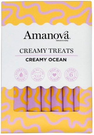 Amanova Cat Creamy Treats Creamy Ocean Tuna & Goat milk - tuńczyk i mleko kozy 6x15g