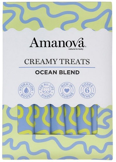 Amanova Cat Creamy Treats Ocean Blend Tuna & Salmon - tuńczyk i łosoś 6x15g
