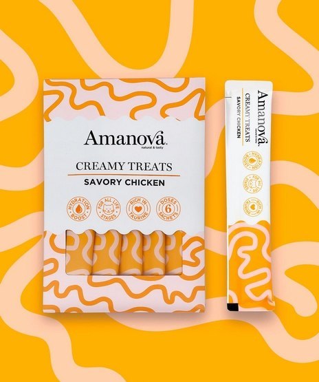 Amanova Cat Creamy Treats Savory Chicken - kurczak 6x15g