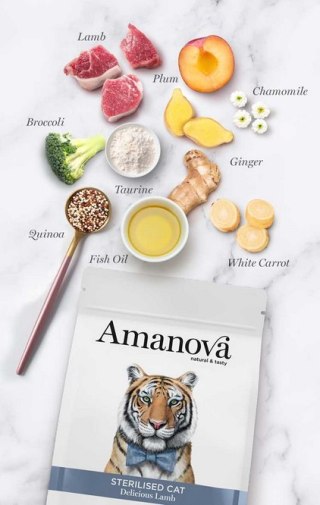 Amanova Cat Sterilised Delicious Lamb - jagnięcina 300g [termin ważności: 26.09.2026]