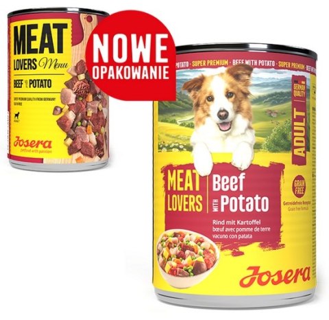 Josera Pies Meat Lovers Menu Wołowina z ziemniakami puszka 400g