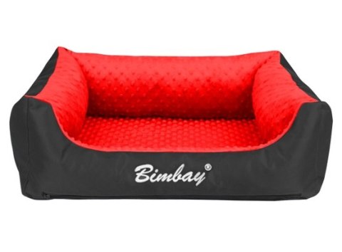 Bimbay Pokrowiec do kanapy Minky r.3 - 100x80cm czarny-czerwony